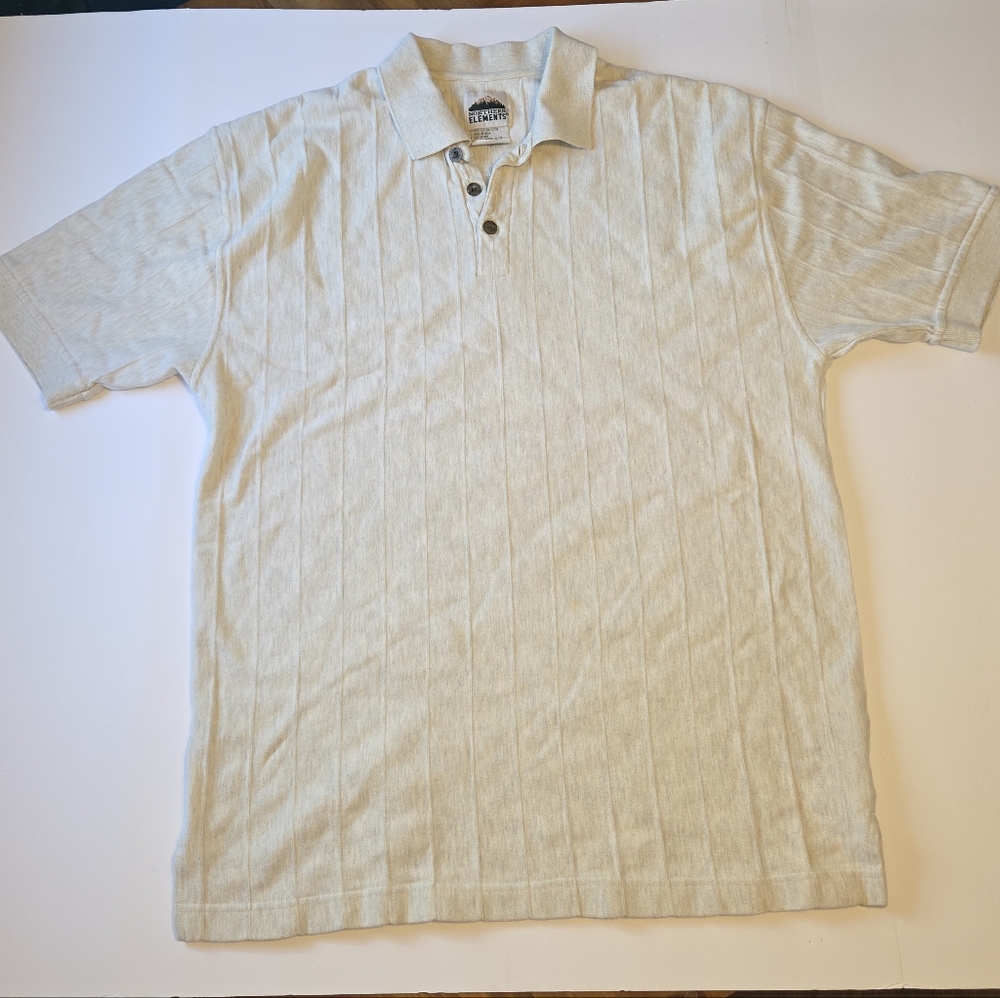 Northen Elements Butter Soft Collared Tee Shirt in Beige XL Mens Tall